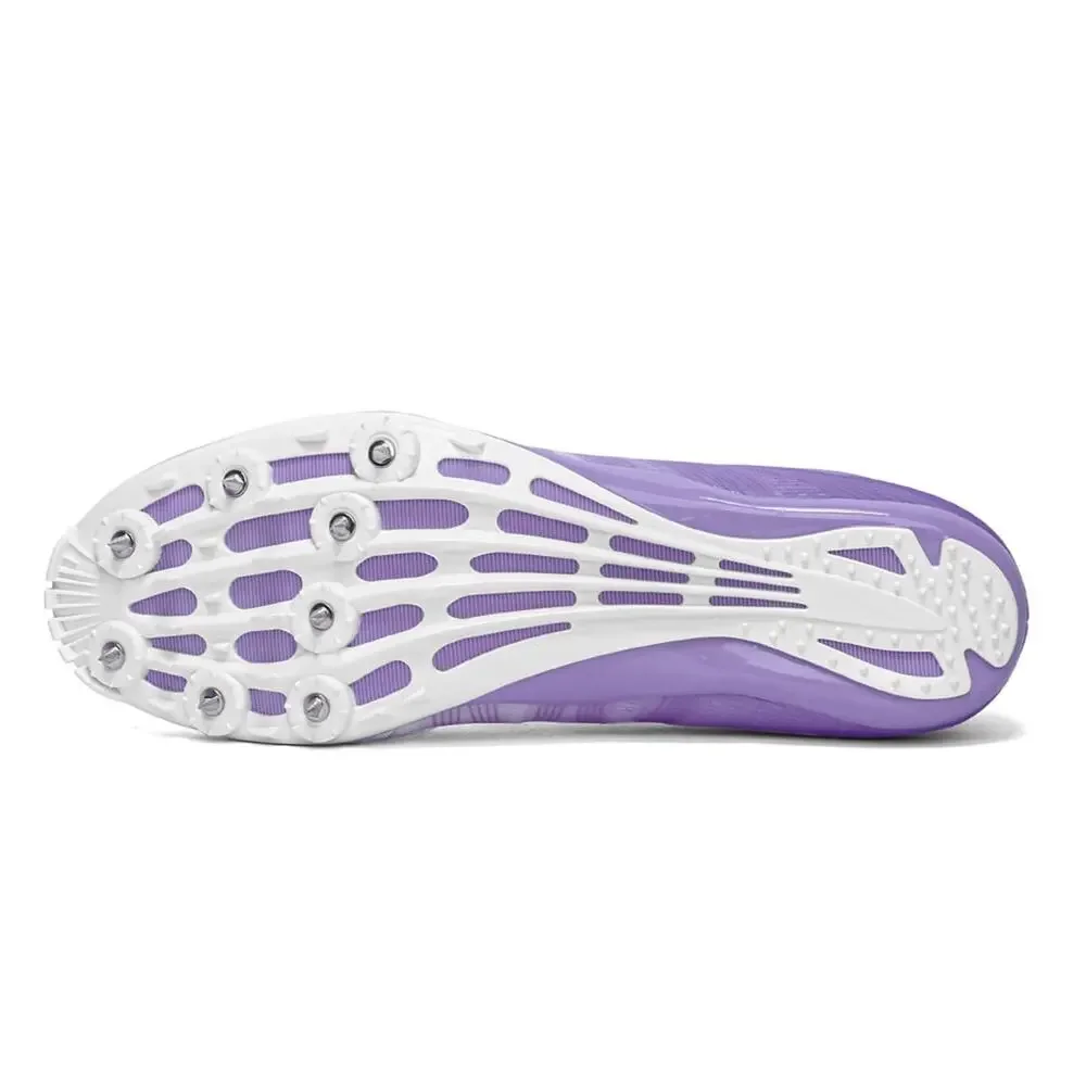 ZAKEY TRACK AND FIELD SHOES MEN WOMEN KIDS SPIKES SNEAKERS(8.5,WHITEPURPLE)